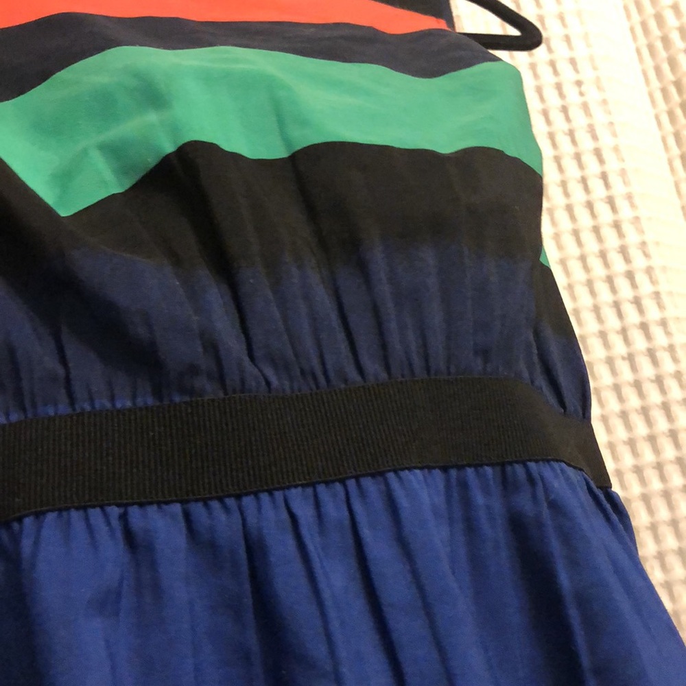 3 for $10 🌺 LOFT Striped Cinched Elastic Waist Cap Sleeve Petite Dress - XXSP - Picture 3 of 9